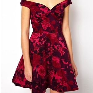 asos velvet bardot dress